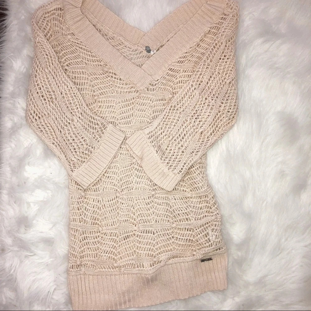 Ripcurl Xsmall Oversized Open Knit Boho Sweater - image 4
